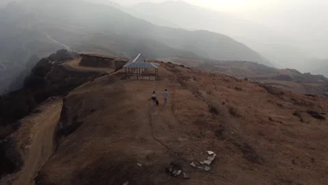 Evening Time Two Boy going to Mountain Video stock 268554974