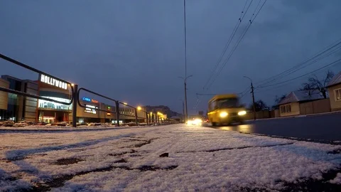 Evening, timelapse, road, transport 스톡 동영상 124385960