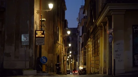 Evening tiny street Stock Footage 125783212