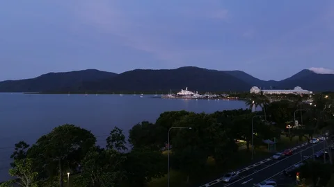 Evening town, sea Stock Footage 110948060
