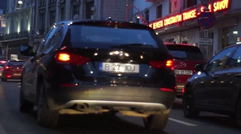 Evening traffic in bucharest Stock Footage 46370472