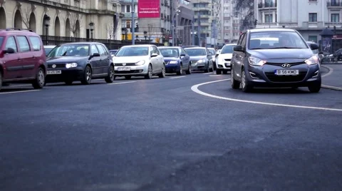 Evening traffic in bucharest Stock Footage 46370477