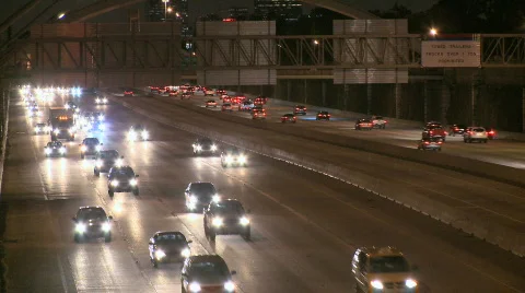 Evening traffic on a highway (1 of 4) Stock Footage