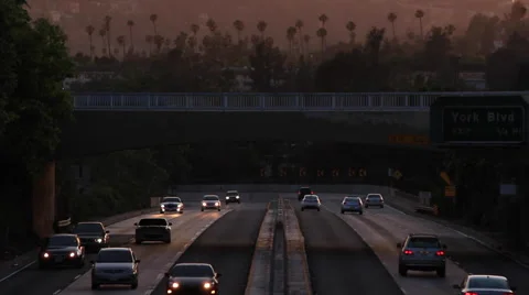 Evening Traffic on Highway 110 Vídeo Stock 49669487