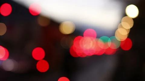 Evening traffic lights bokeh 4k 30fps video Stock-Footage 225533381