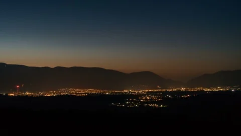 Evening traffic in small city Time lapse Stock-Footage 88300252