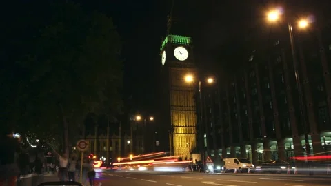 Evening Traffic Timelapse Big Ben Stock Footage 199990491