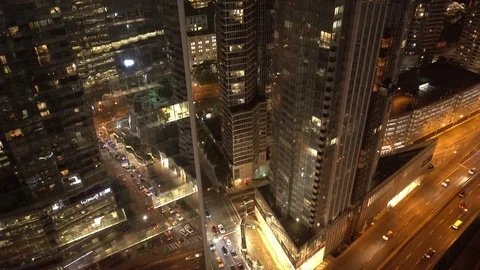 Evening traffic in Toronto, Canada Stock Footage 93568442
