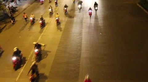 Evening traffic in viet nam Stock Footage 58625754