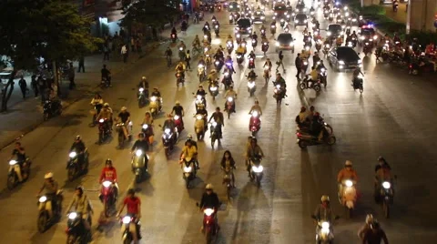 Evening traffic in viet nam Stock Footage 58625756
