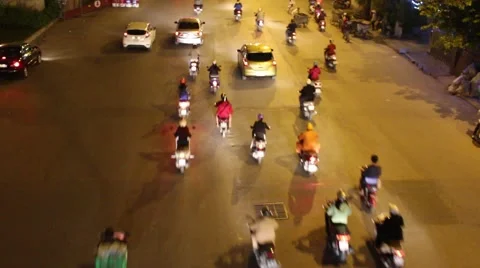 Evening traffic in viet nam Stock Footage 58625780
