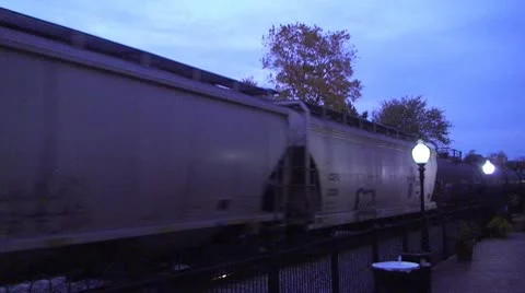 An evening train Stock Footage 10708920