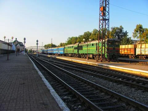 Evening at the Train Station Stock Photos