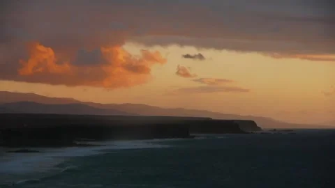 Evening twilight beach Stock Footage 212993461