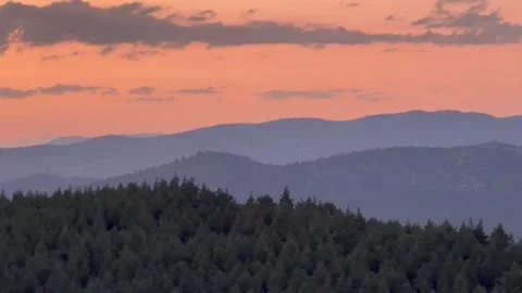 Evening twilight over mountains Stock Footage 311556493