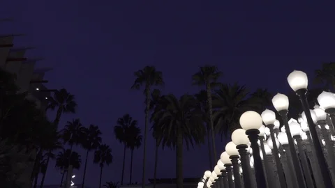 Evening “Urban Light” L,A,C,M,A, Stock Footage 122382987