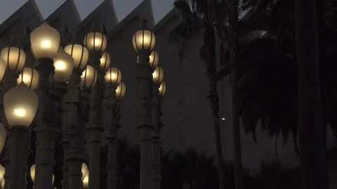Evening “Urban Light” L,A,C,M,A, Stock Footage 122389304