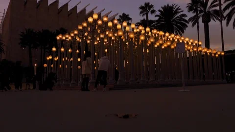 Evening “Urban Light” L,A,C,M,A, Stock Footage 126356809