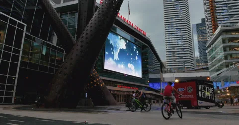 Evening view of the Air Canada Center in Downtown Toronto Video stock 67417962