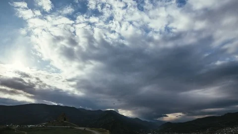 Evening View Of The City Of Mtskheta Georgia At Sunset Overlooking The Historic Stock Footage 105128841