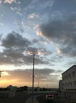 The evening view with dark sky Stock Photos