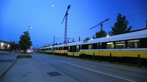Evening View of Deep Ellum train station Dallas July 2017 Stock Footage 78495894