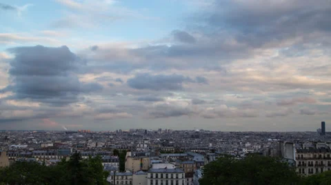 Evening View of downtown Paris Video stock 39648721