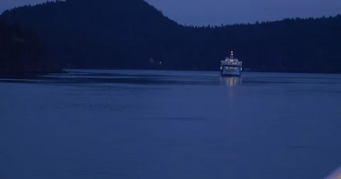 Evening view of a ferry island in background Video stock 121981896
