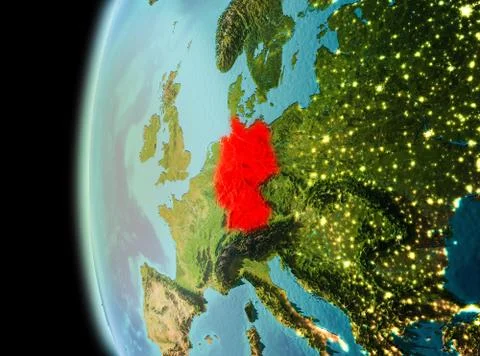 Evening view of Germany on Earth Illustrazione stock