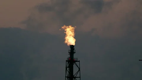 Evening View of the Industrial Complex Video stock 332865237
