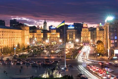 Evening view of Kiev Stock Photos