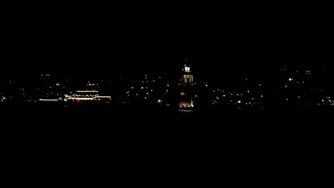 Evening view of the Maiden's Tower Stock Footage 123677153