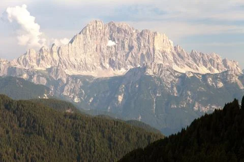 Evening view of Mount Civetta - one of the best mouts in Italien Dolomites Al Stock Photos