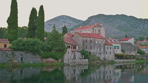 Evening view of Old Town Trebinje - Bosnia and Herzegovina Stock Footage 315220169