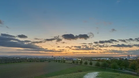 Evening view on the outskirts of Hanover Stock Footage 120952020