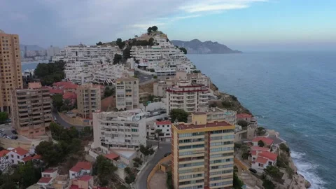 Evening View over Benidorm, Spain Stock Footage 238532917