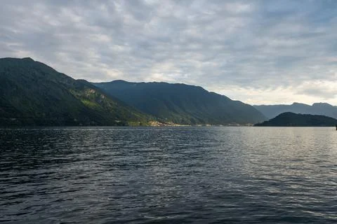 Evening view over lake Como Stock Photos