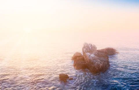 Evening view of pacific ocean Stock Photos