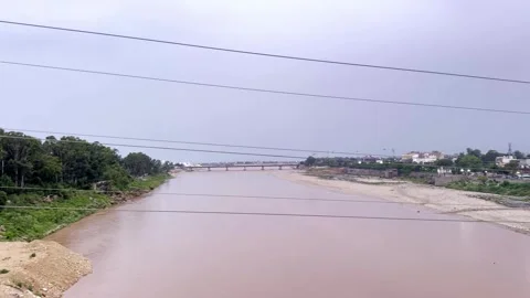 Evening View of River and City After Summer Rain Stock Footage 341497573