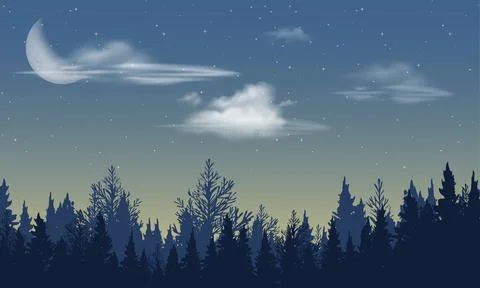Evening view scene illustration Stock Illustration