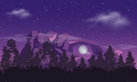 Evening view scene illustration Stock Illustration