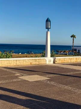 Evening view of the sea from the scenic corniche overlook Stock Photos