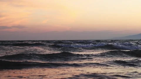 Evening view of the sea with small waves Stock Footage 288307704