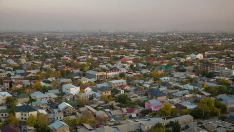 Evening view of Shymkent 4K timelapse Stock Footage 229799388