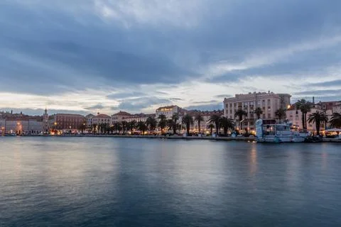 Evening view of Split skyline, Croatia Stock Photos
