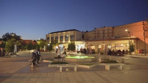 Evening view of square outside the Vakil Mosque, Shiraz, Iran Stock Footage 100738460