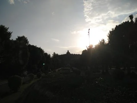 Evening view with sunshine Stock Photos
