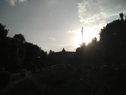 Evening view with sunshine Stock Photos