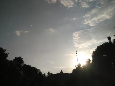 Evening view with sunshine Stock Photos