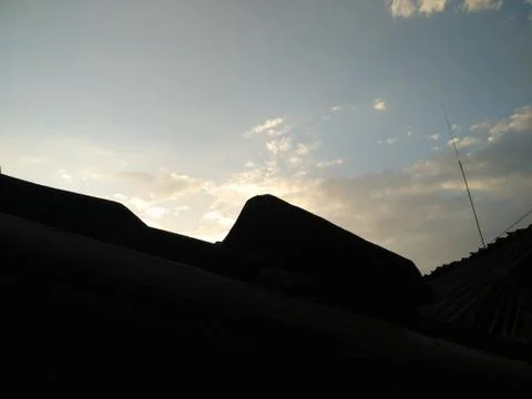 Evening view with sunshine Stock Photos